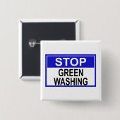 Greenwash-out stopzetten vierkante button 5,1 cm (Voorkant /achterkant)