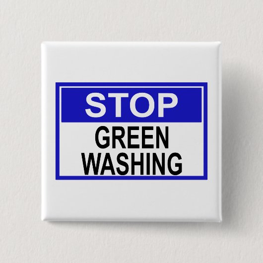 Greenwash-out stopzetten vierkante button 5,1 cm (Voorkant)