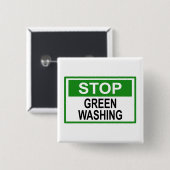 Greenwash-out stopzetten vierkante button 5,1 cm (Voorkant /achterkant)