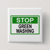 Greenwash-out stopzetten vierkante button 5,1 cm (Voorkant)