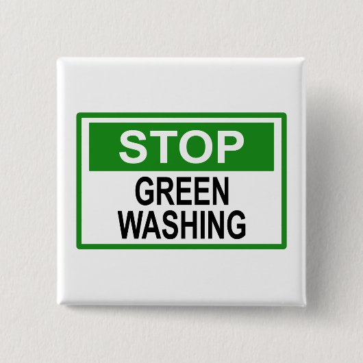 Greenwash-out stopzetten vierkante button 5,1 cm (Voorkant)