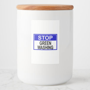 Greenwash-out stopzetten voedselcontainer etiket