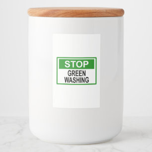 Greenwash-out stopzetten voedselcontainer etiket