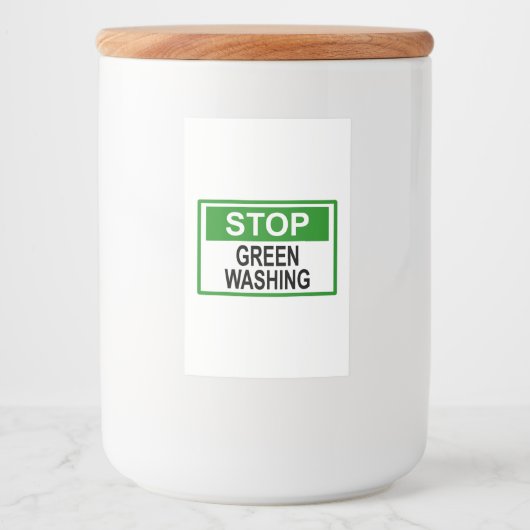 Greenwash-out stopzetten voedselcontainer etiket (Voorkant)