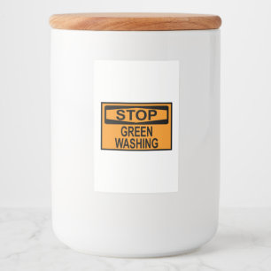 Greenwash-out stopzetten voedselcontainer etiket