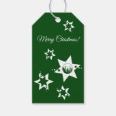 GreenWhite Stars Lawn Care Merry Kerstmis Cadeaulabel (Voorkant)