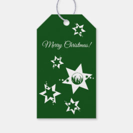 GreenWhite Stars Lawn Care Merry Kerstmis Cadeaulabel