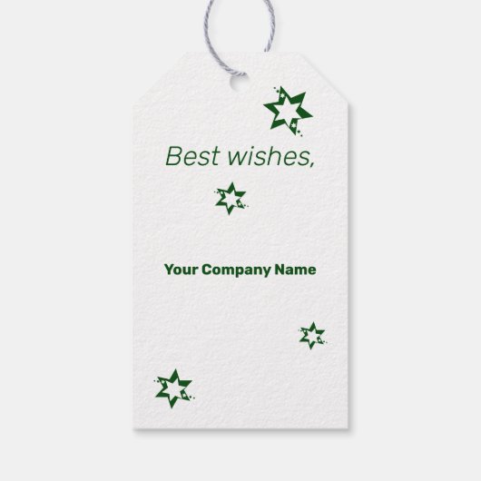 GreenWhite Stars Lawn Care Merry Kerstmis Cadeaulabel (Achterkant)