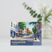 Greenwich Avenue Connecticut Briefkaart (Staand voorkant)
