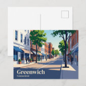 Greenwich Avenue Connecticut Briefkaart (Voorkant / Achterkant)
