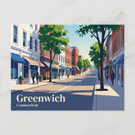 Greenwich Avenue Connecticut Briefkaart