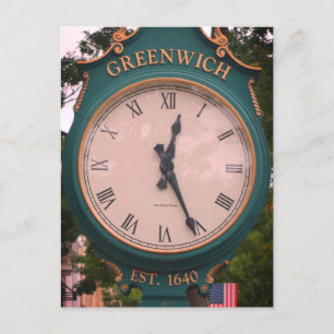 Greenwich Avenue Post Clock, Greenwich, CT Briefkaart