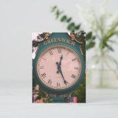 Greenwich Avenue Post Clock, Greenwich, CT Briefkaart (Staand voorkant)