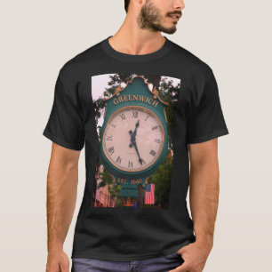Greenwich Avenue Post Clock, Greenwich, CT T-shirt