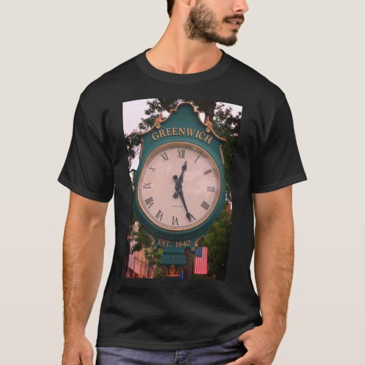 Greenwich Avenue Post Clock, Greenwich, CT T-shirt (Voorkant)