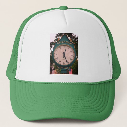Greenwich Avenue Post Clock, Greenwich, CT Trucker Pet (Voorkant)
