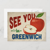 Greenwich Connecticut Apple - Vintage Travel Briefkaart (Voorkant / Achterkant)