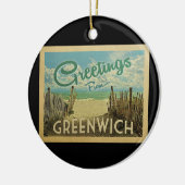Greenwich Connecticut Beach Vintage Travel Keramisch Ornament (Links)