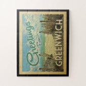 Greenwich Connecticut Beach Vintage Travel Legpuzzel (Verticaal)