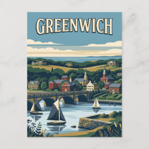 Greenwich Connecticut Haven Vintage Poster Briefkaart