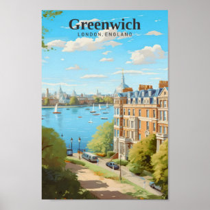 Greenwich Londen Engeland Kunst Vintage Reizen Poster