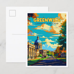 Greenwich Londen Engeland vintage reizen Briefkaart