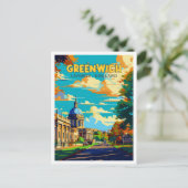 Greenwich Londen Engeland vintage reizen Briefkaart (Staand voorkant)
