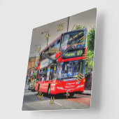 Greenwich naar Peckham Doubledecker Bus Scene Vierkante Klok (Hoek)
