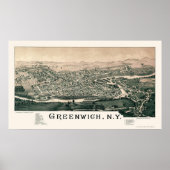 Greenwich, NY Panoramic Map - 1885 Poster (Voorkant)