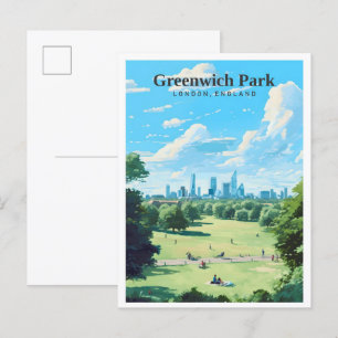Greenwich Park Londen Engeland Kunst Vintage Reize Briefkaart