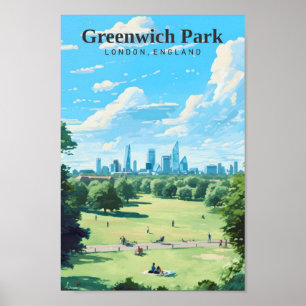 Greenwich Park Londen Engeland Kunst Vintage Reize Poster