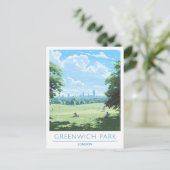 Greenwich Park Londen Engeland Vintage Travel Briefkaart (Staand voorkant)