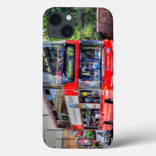 Greenwich to Peckham Red Double-decker Bus UK Case-Mate iPhone Case (Achterkant)
