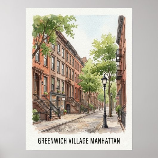 Greenwich Village Manhattan Poster (Voorkant)