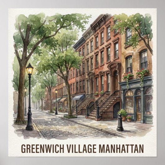 Greenwich Village Manhattan Poster (Voorkant)