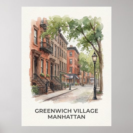 Greenwich Village Manhattan Poster (Voorkant)
