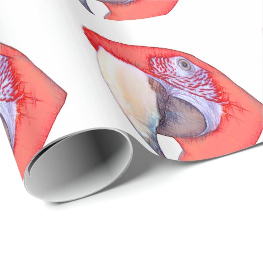 Greenwing Macaw Parrot Cadeaupapier (Rol Hoek)