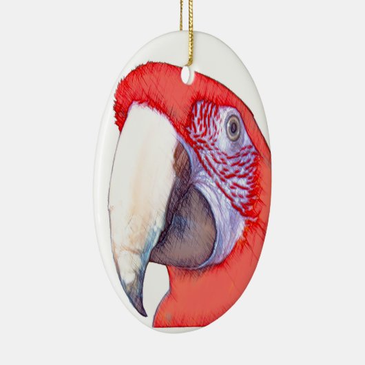 Greenwing Macaw Parrot Keramisch Ornament (Rechts)