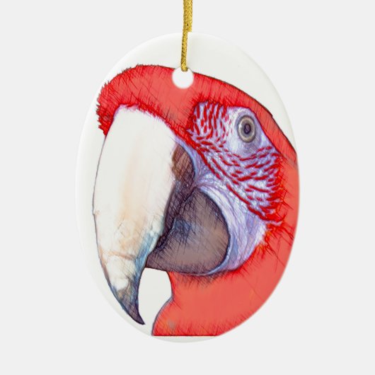 Greenwing Macaw Parrot Keramisch Ornament (Voorkant)