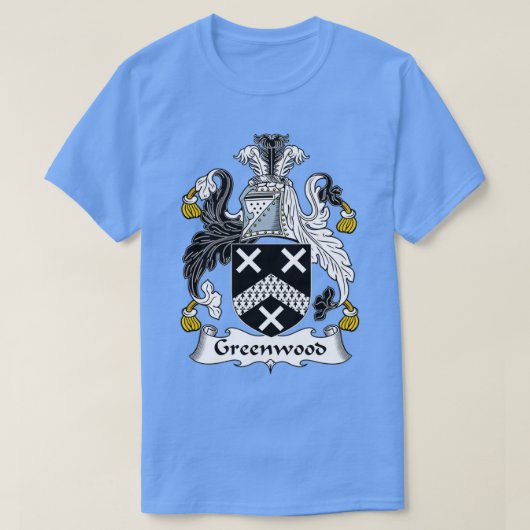 Greenwood Coat of Arms Family Crest T-shirt (Design voorkant)