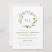 GreenWreath bruiloft uitnodigingen - Dusty Blue (Voorkant)