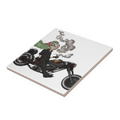 Greeny Granny over motorfietsen Tegeltje (Zijkant)