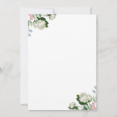 Greeny Waterverf Ivory Floral Wedding Kaart (Achterkant)