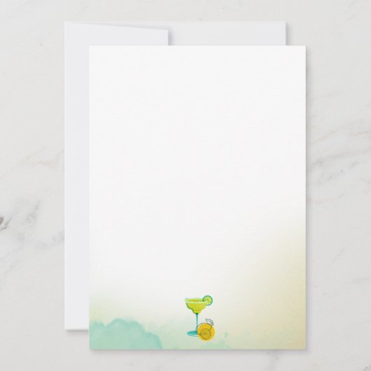 Greeny Waterverf Margarita Limoen Vrijgezellenfees Kaart (Achterkant)
