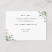 Greeny Wild Meadow, ben jij mijn bruidsmeisje Informatiekaartje (Achterkant)