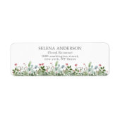 Greeny Wild Meadow Botanical Wedding Address Etiket (Voorkant)
