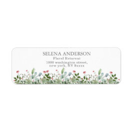 Greeny Wild Meadow Botanical Wedding Address Etiket