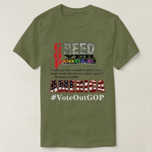 GREEP OVER MENSEN AMERIKA T-SHIRT (Design voorkant)