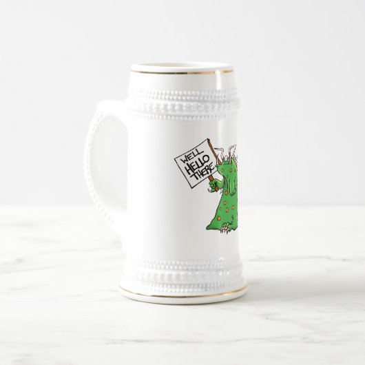 Greep Stein White en Gold Bierpul (Voorkant links)