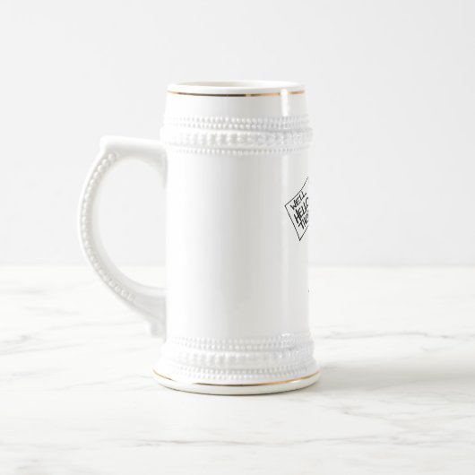 Greep Stein White en Gold Bierpul (Links)